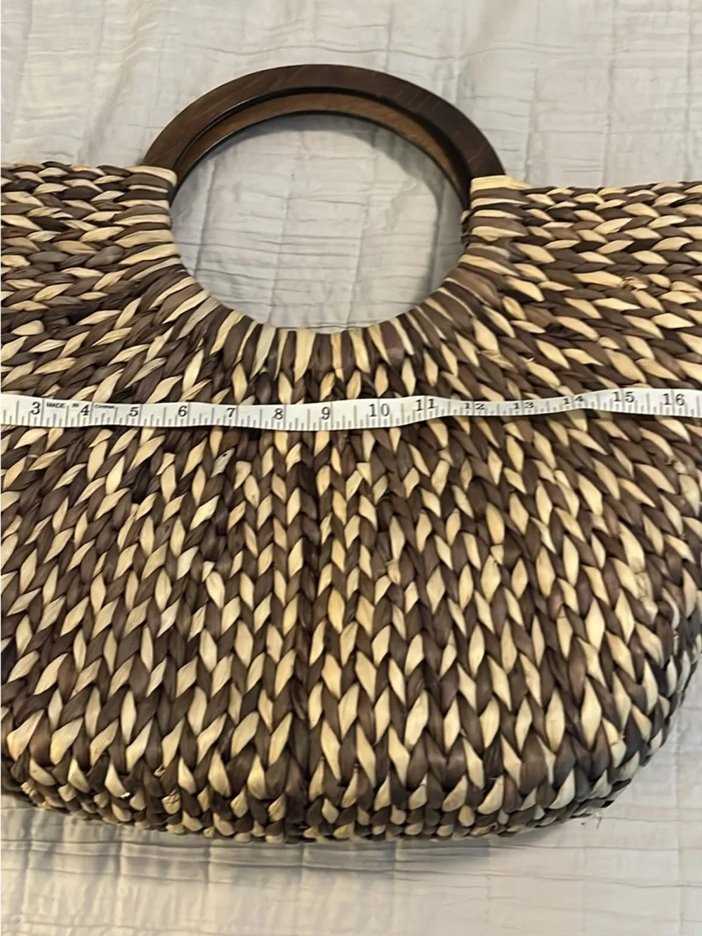 The Limited Two-Tone Braided Straw Tote with Wood Handles